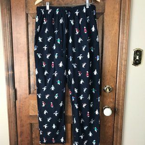 Nautica Navy Blue w/Colorful Penguins Sleep Pants Large